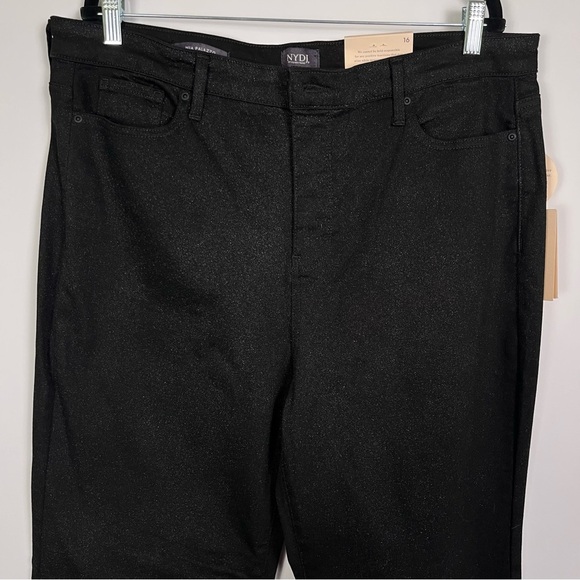Mia Palazzo High Waist Flare Jeans in Glamorous black sparkle sz 16 Women’s NWT - Picture 6 of 14